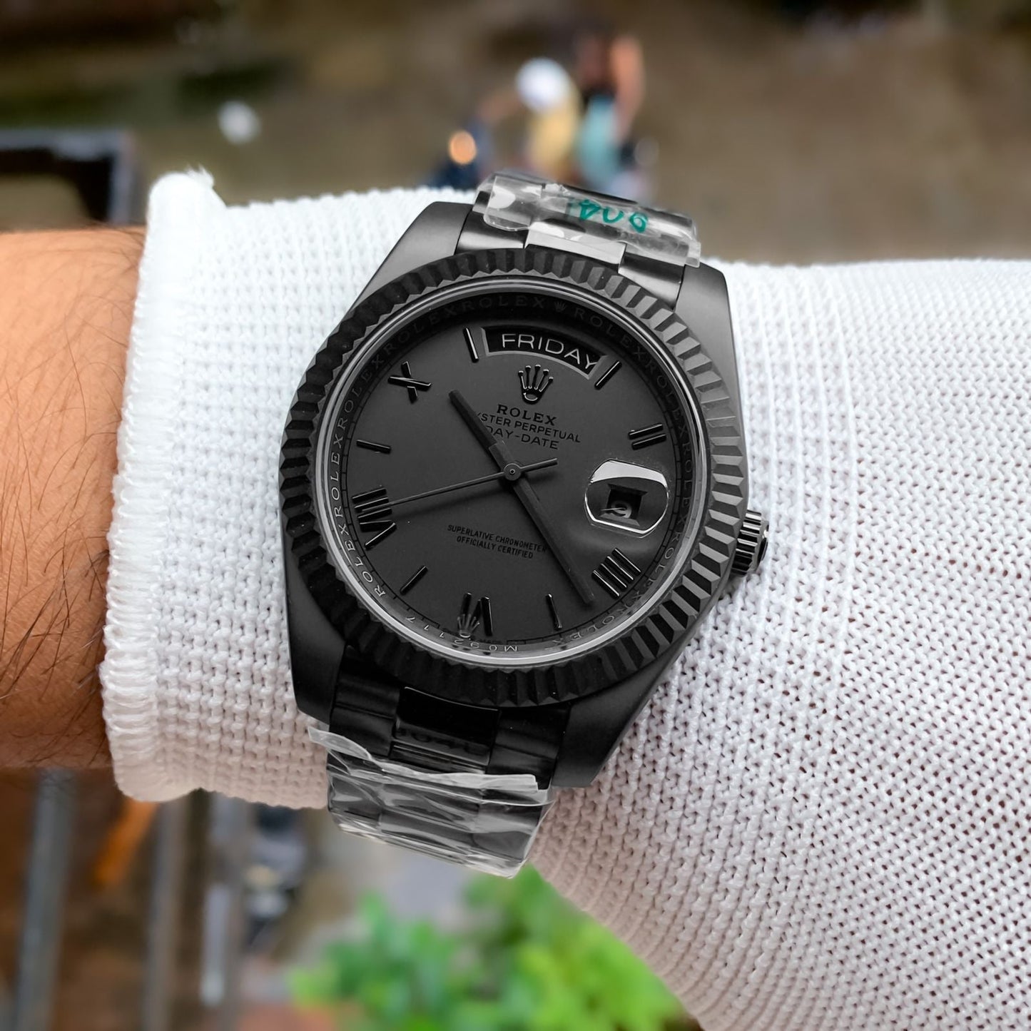 Rolx Oyster Day Date Just "Quartz" Full Black Watch