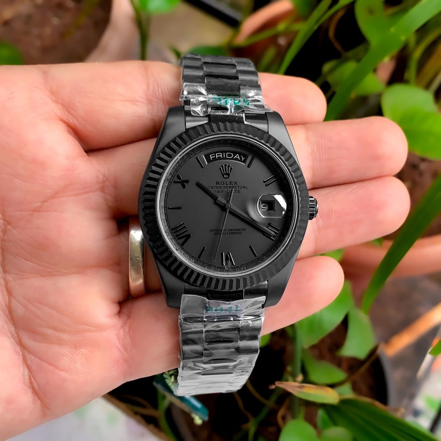 Rolx Oyster Day Date Just "Quartz" Full Black Watch