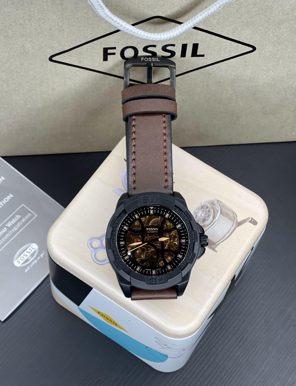 Fossl Bronson 5734 Automatic Leather Belt Watch