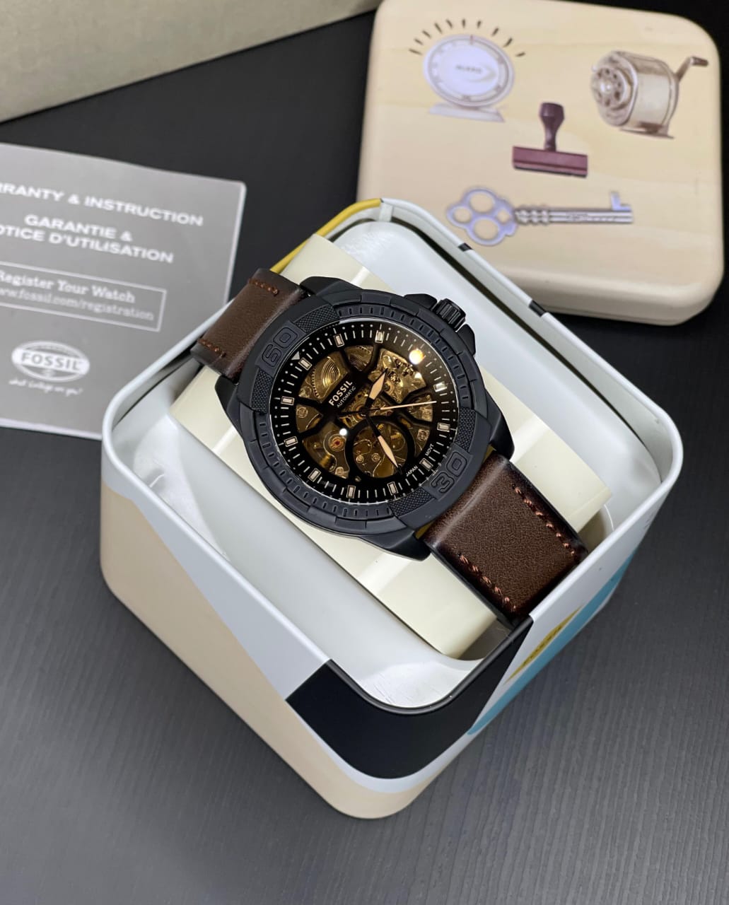 Fossl Bronson 5734 Automatic Leather Belt Watch