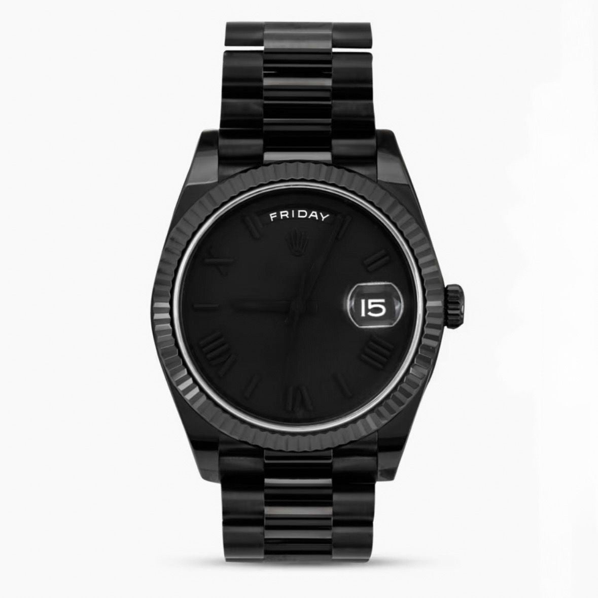 Rolx Oyster Day Date Just "Quartz" Full Black Watch