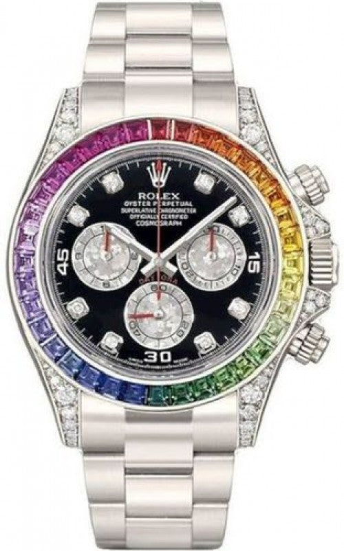 Rolx Daytona Rainbow silver