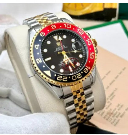 Rolx Submarine Two Tone Hand carving Red and Black Gold