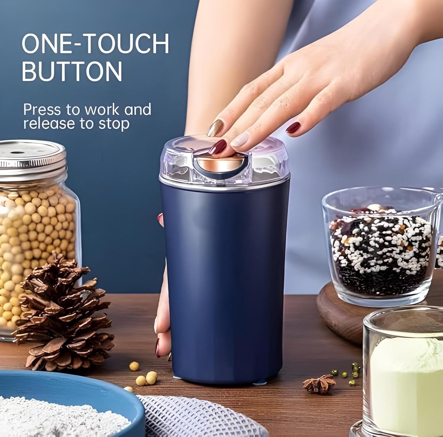 QuickGrind™ - Portable Stainless Steel Mini Mixer Grinder for Kitchen, Home (🔥Limited Stock🔥)
