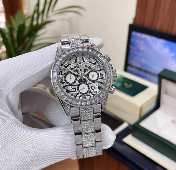 Rolx Daytona Eye Of Tiger Silver Watch