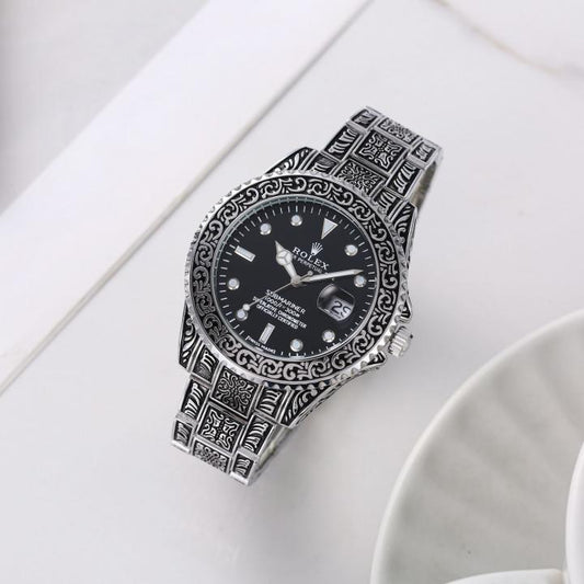 Rolx Oyster Vintage Silver-Black